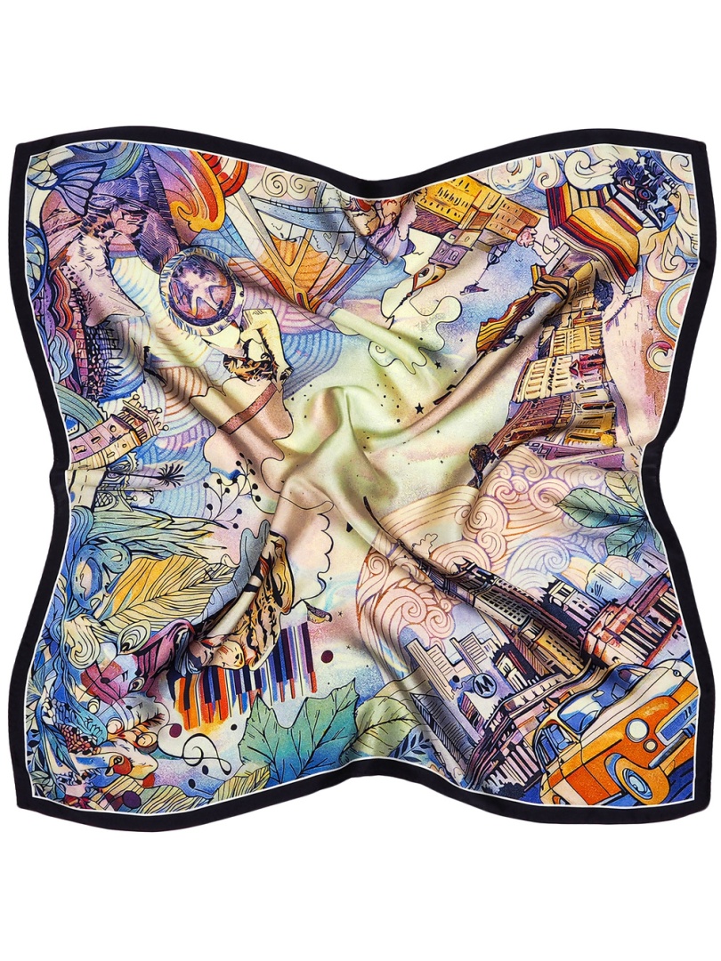 PJ-097 Poszetka Warszawa 100% silk 30x30 cm